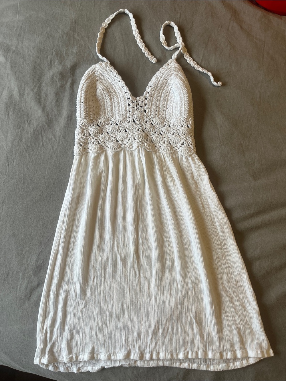 White Crochet Bust Sundress